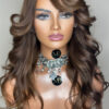 Straight Lace Front Wig with Transparent Lace styled on mannequin with center part