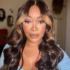 Close-up of 5x5 closure HD lace and pre-plucked baby hairs on Straight Closure Lace Wig