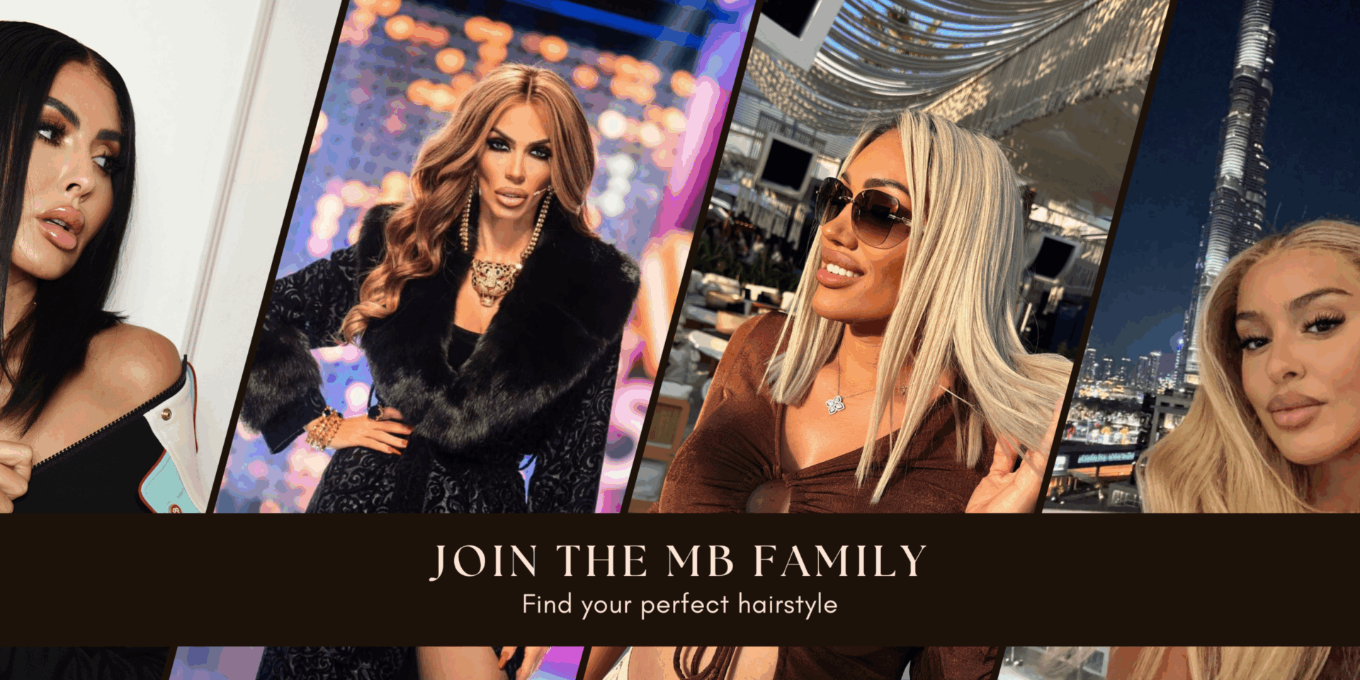 Stylish women showcasing glamorous hairstyles by Mendy Beauty