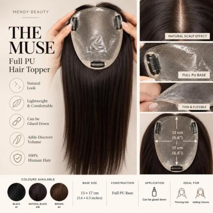 The Muse – FULL PU HUMAN HAIR TOPPER